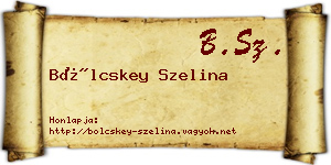 Bölcskey Szelina névjegykártya